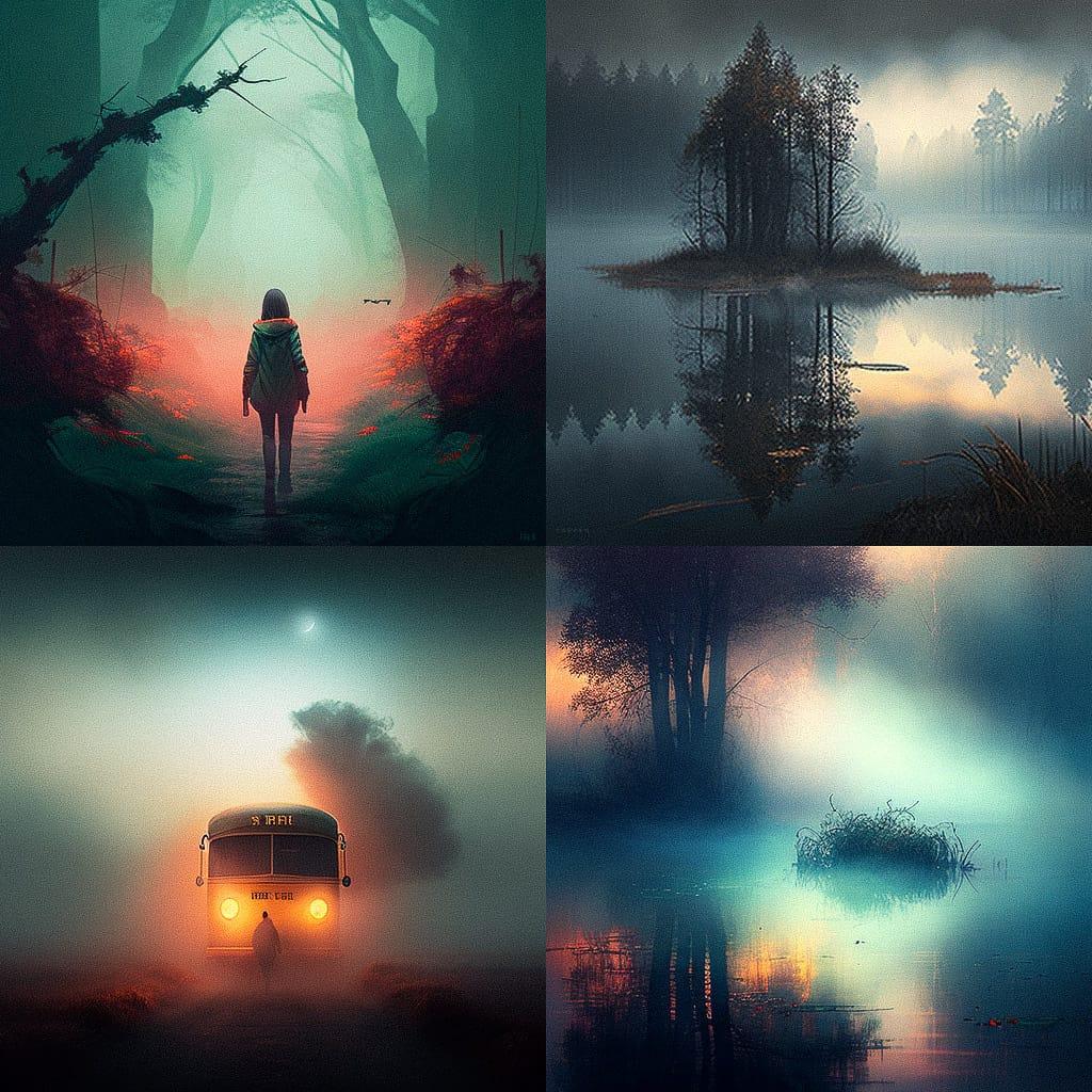 Misty style, Midjourney V4, render 1 of 4