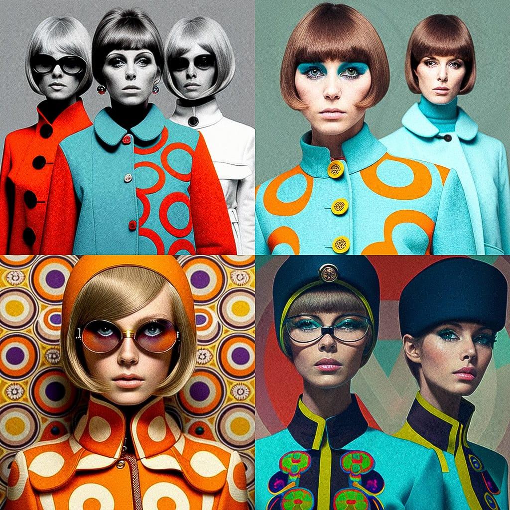 Mod fashion style, Midjourney V4, render 1 of 4