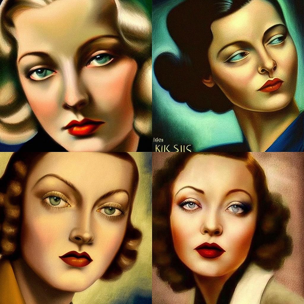 Moise Kisling style, Midjourney V4, render 1 of 4
