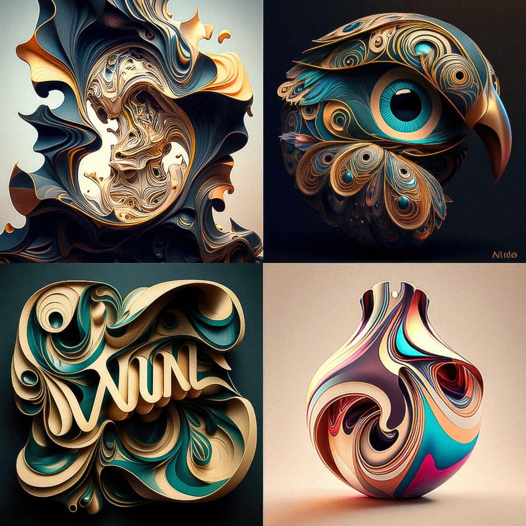 Mokume-gane style, Midjourney V4, render 1 of 4
