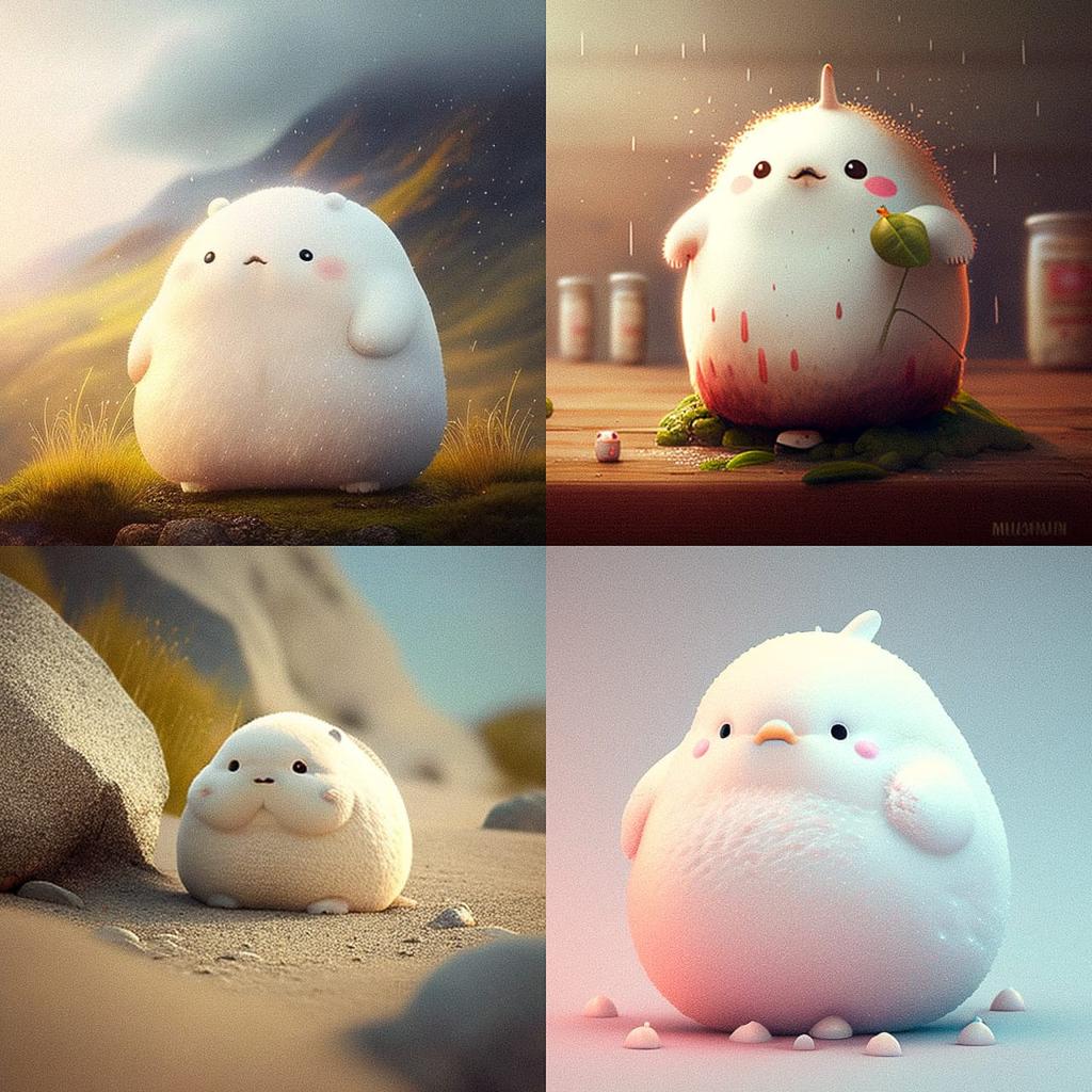 Molang style, Midjourney V4, render 1 of 4