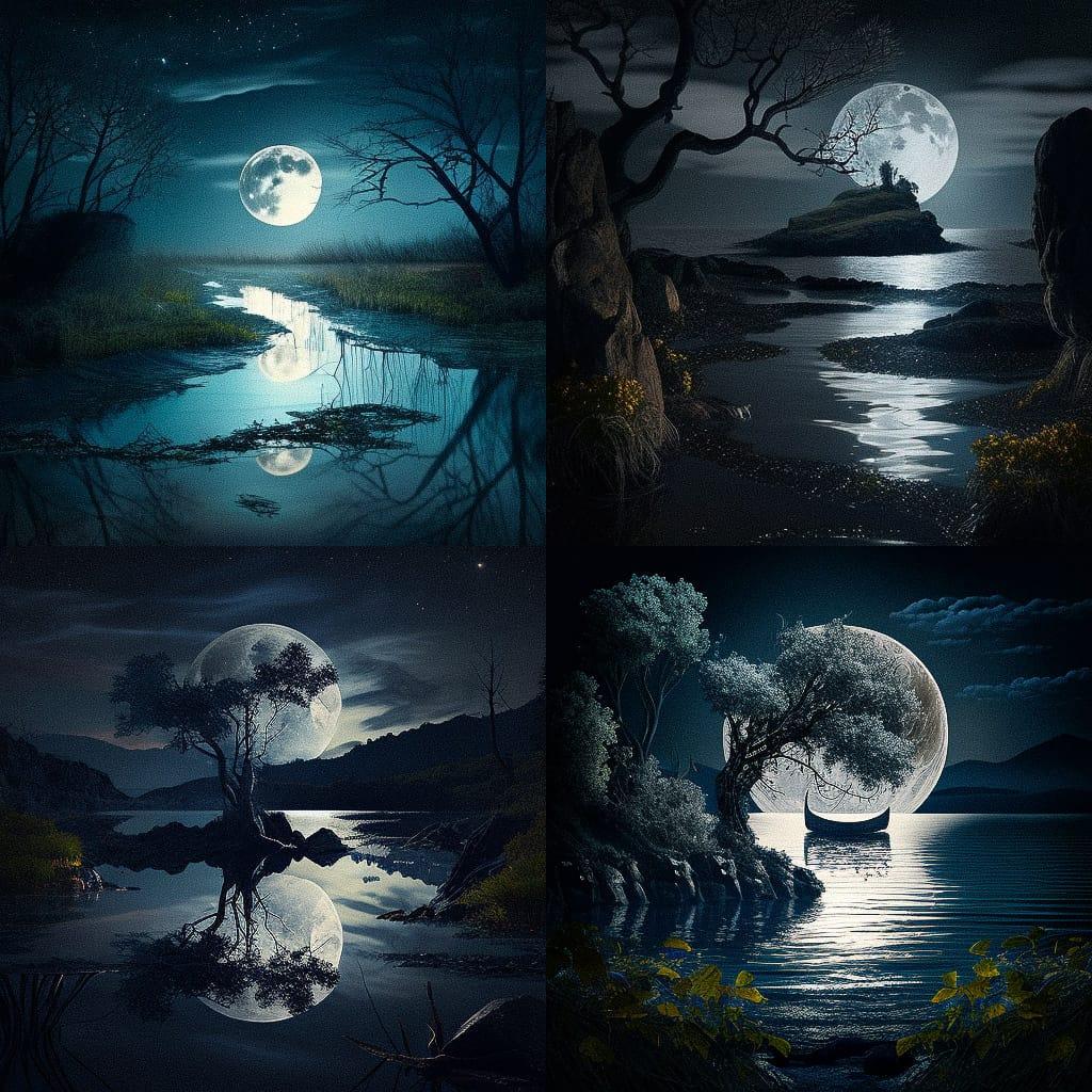 Moonlit style, Midjourney V4, render 1 of 4