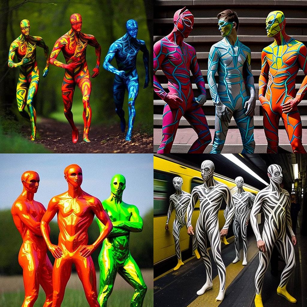 Morphsuits style, Midjourney V4, render 1 of 4