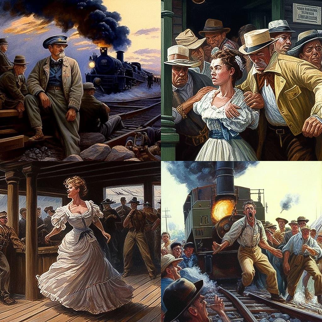 Mort Kunstler style, Midjourney V4, render 1 of 4