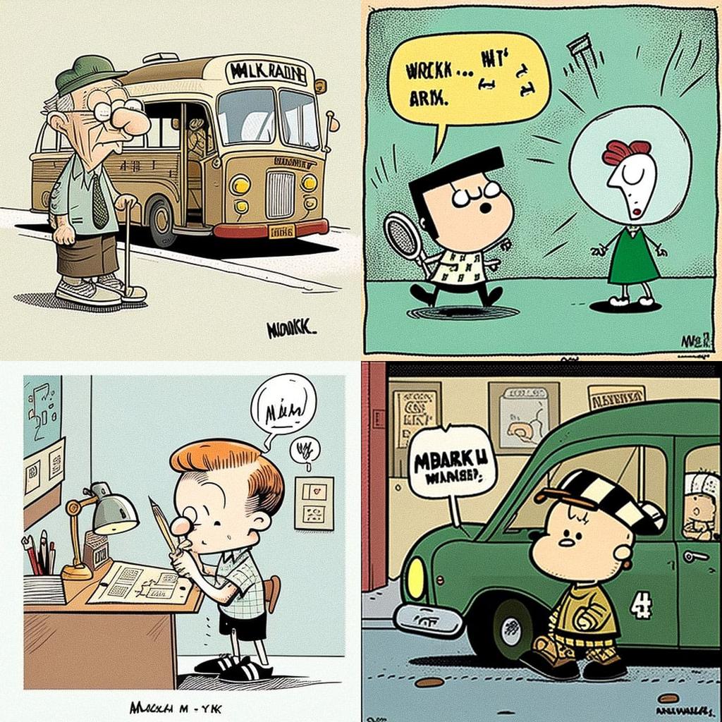 Mort Walker style, Midjourney V4, render 1 of 4