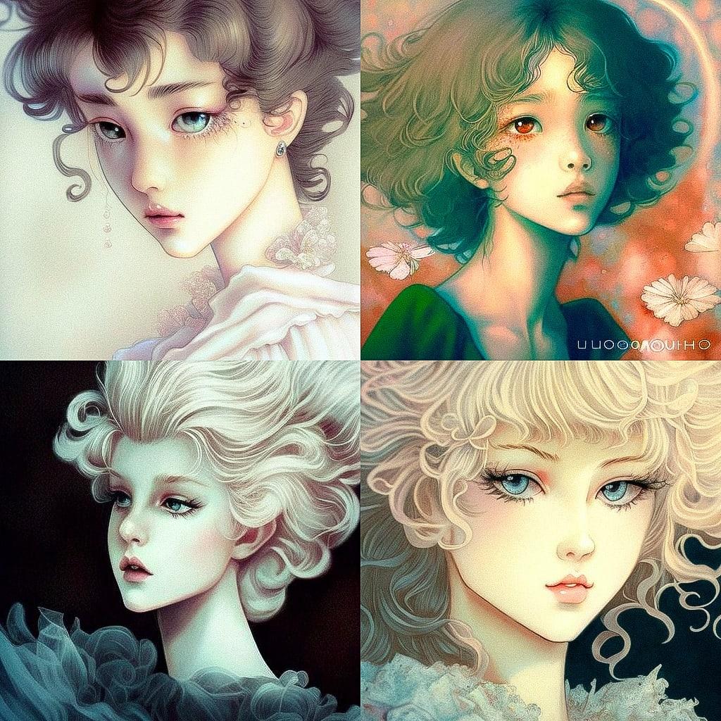 Moto Hagio style, Midjourney V4, render 1 of 4