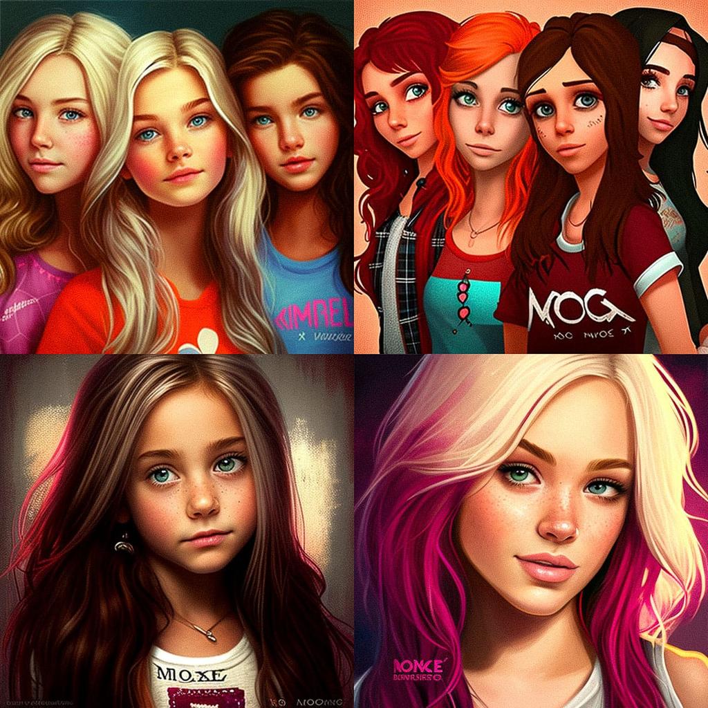 Moxie Girlz style, Midjourney V4, render 1 of 4