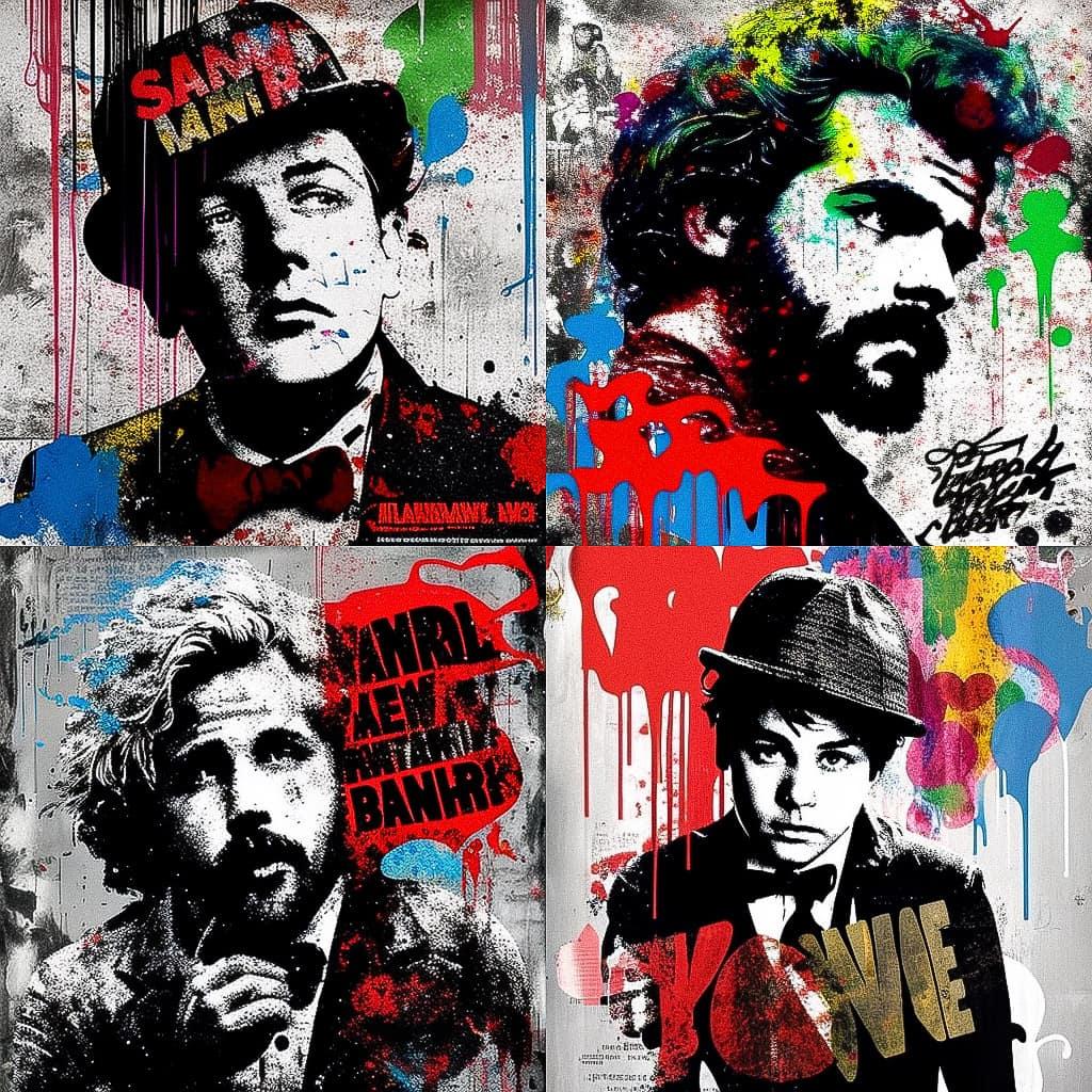 Mr. Brainwash style, Midjourney V4, render 1 of 4
