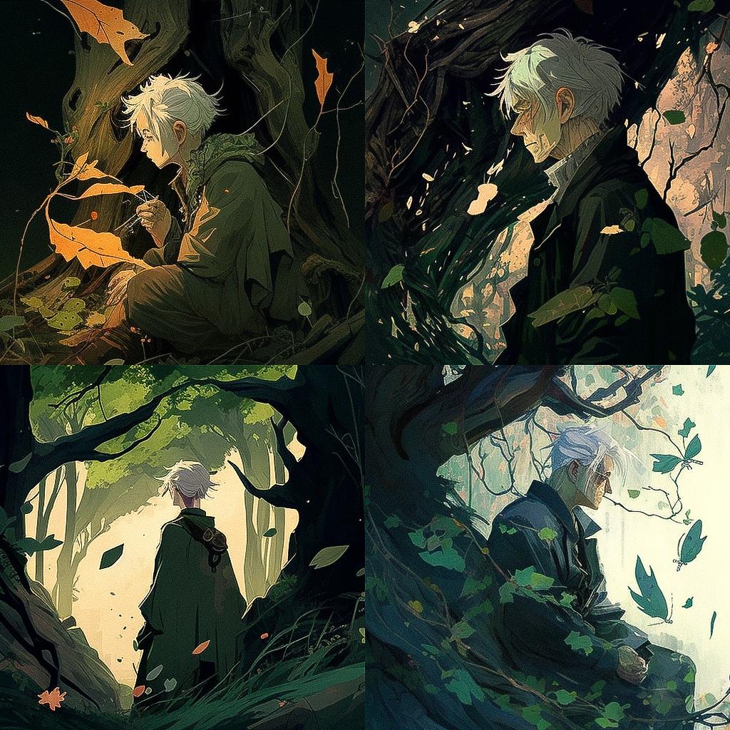 Mushishi style, Midjourney V4, render 1 of 4