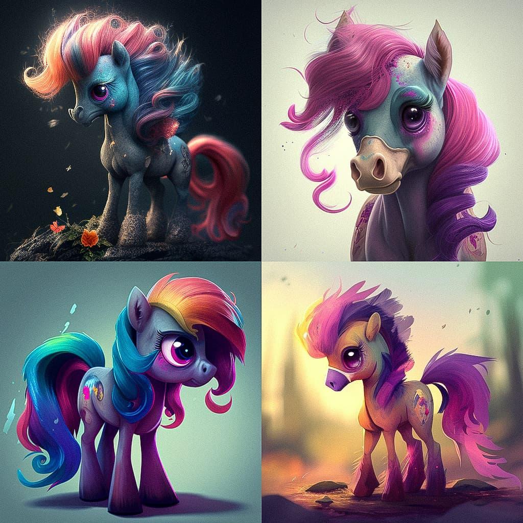 My Little Pony style, Midjourney V4, render 1 of 4