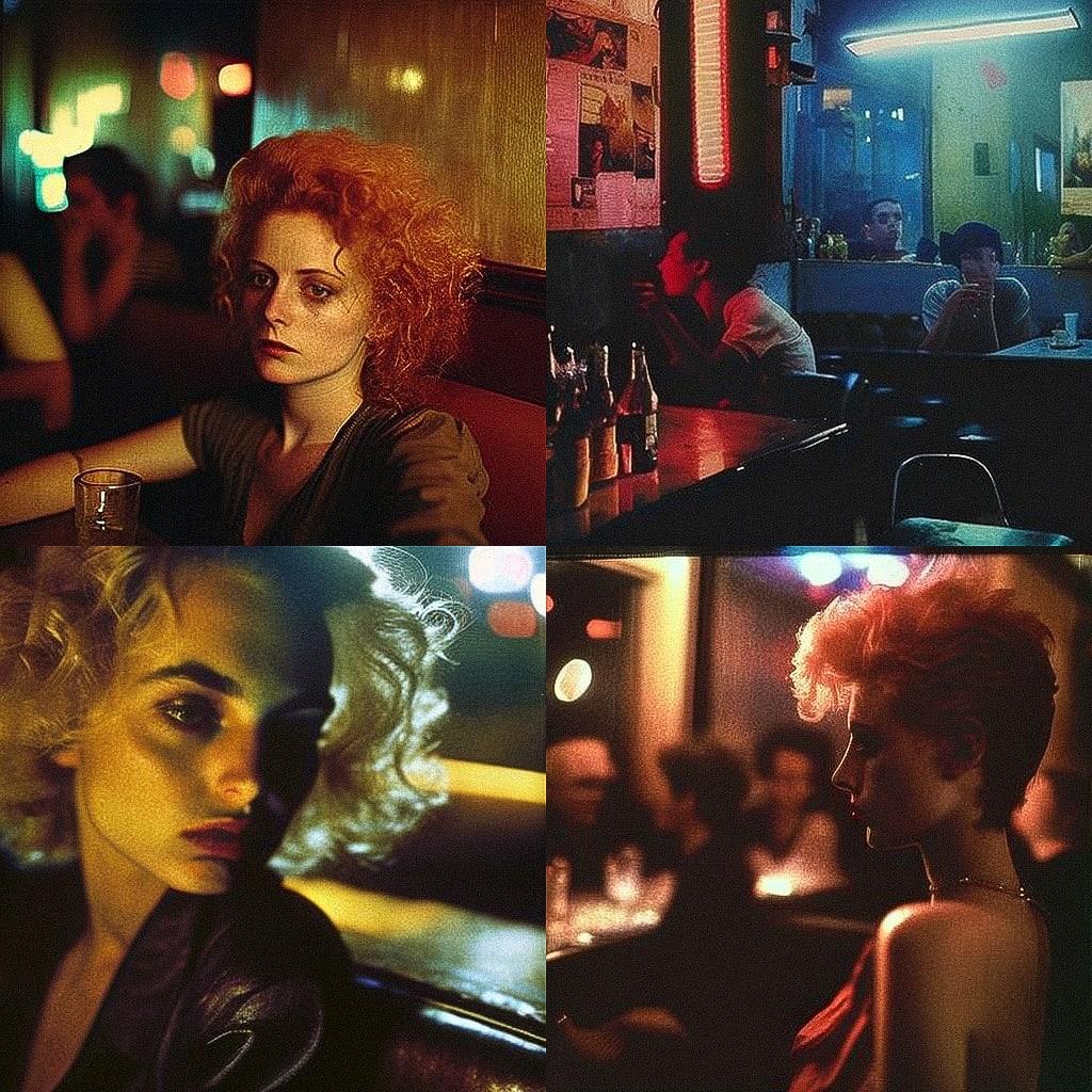 Nan Goldin style, Midjourney V4, render 1 of 4