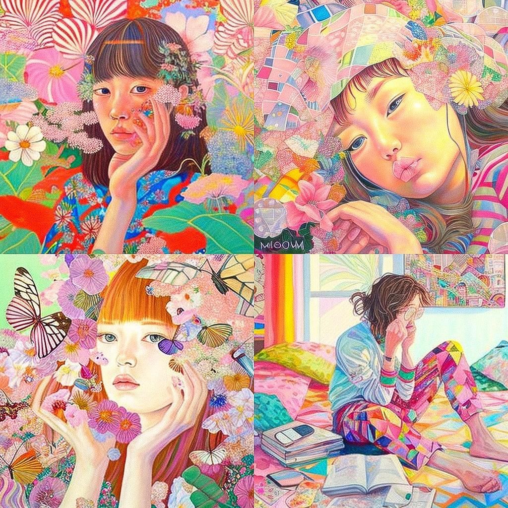 Naomi Okubo style, Midjourney V4, render 1 of 4
