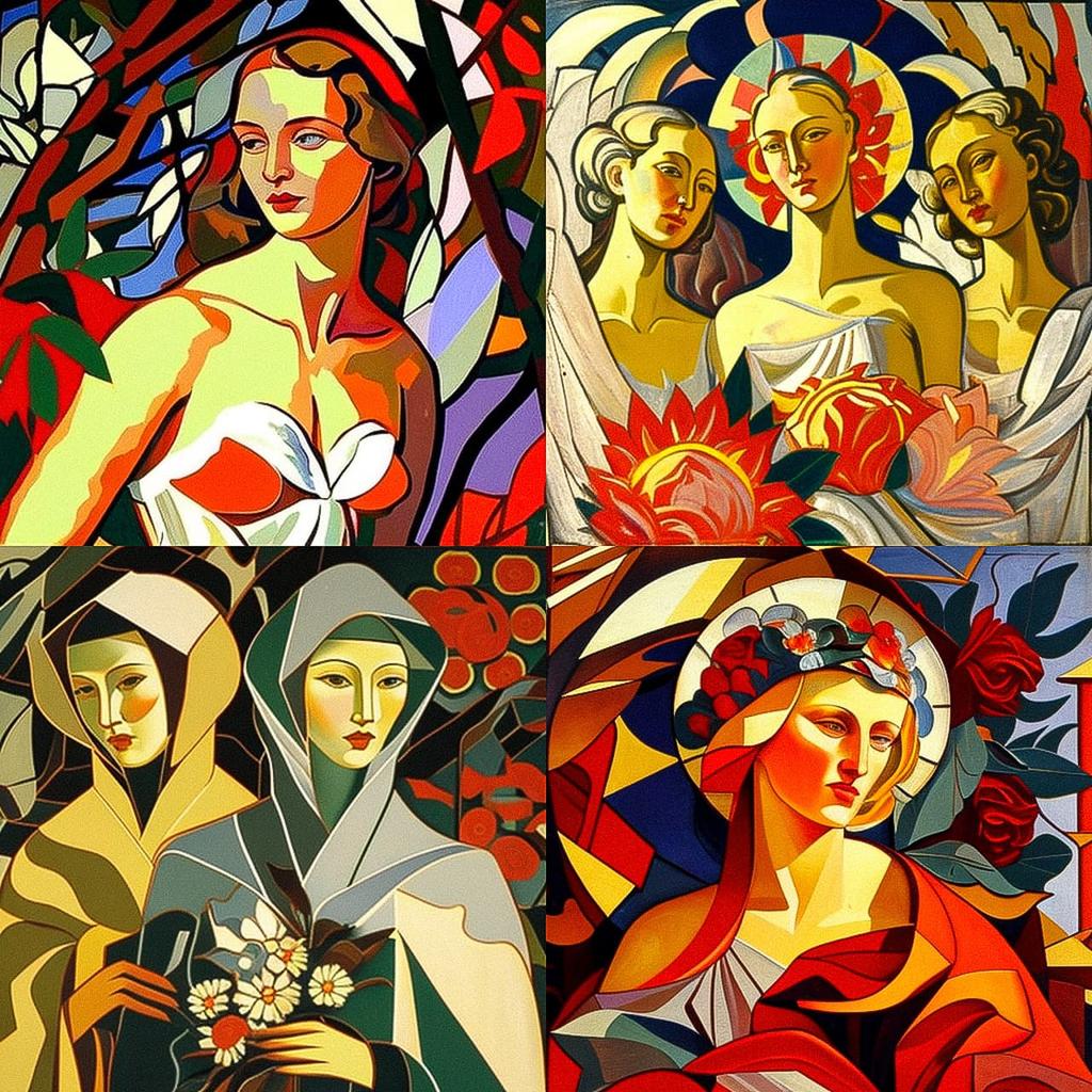 Natalia Goncharova style, Midjourney V4, render 1 of 4