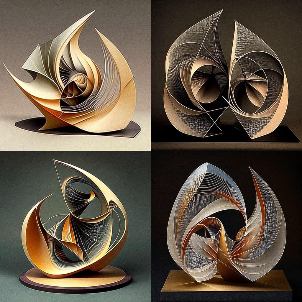 Naum Gabo style, Midjourney V4, render 1 of 4