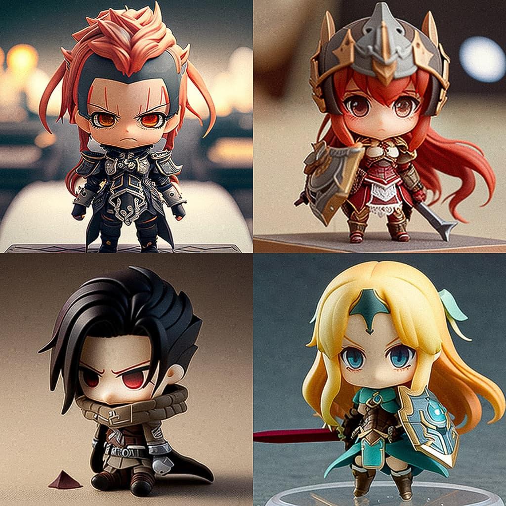 Nendoroid style, Midjourney V4, render 1 of 4