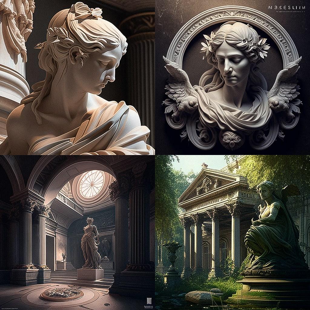 Neoclassicism style, Midjourney V4, render 1 of 4