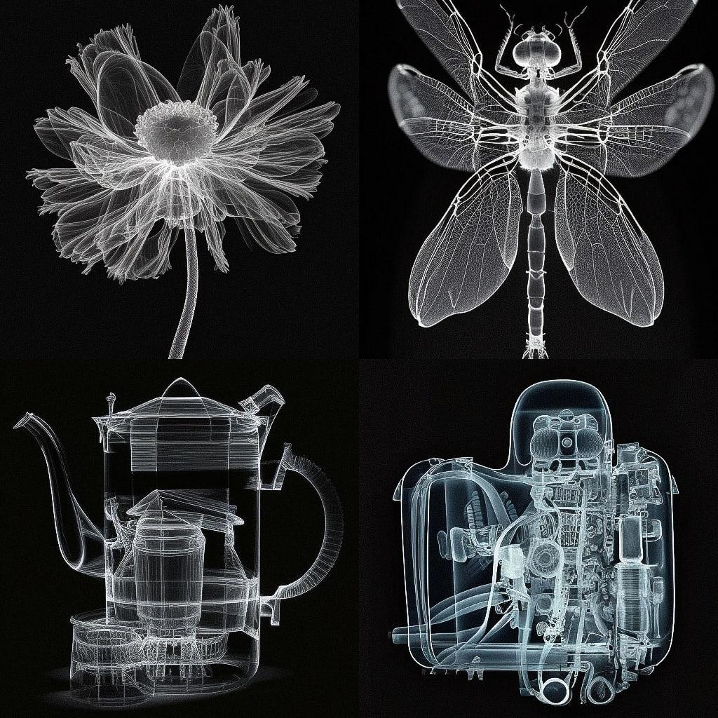 Nick Veasey style, Midjourney V4, render 1 of 4