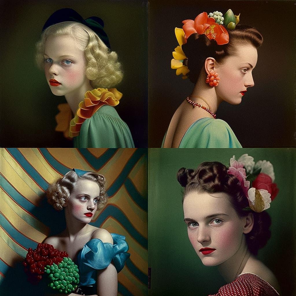 Nickolas Muray style, Midjourney V4, render 1 of 4