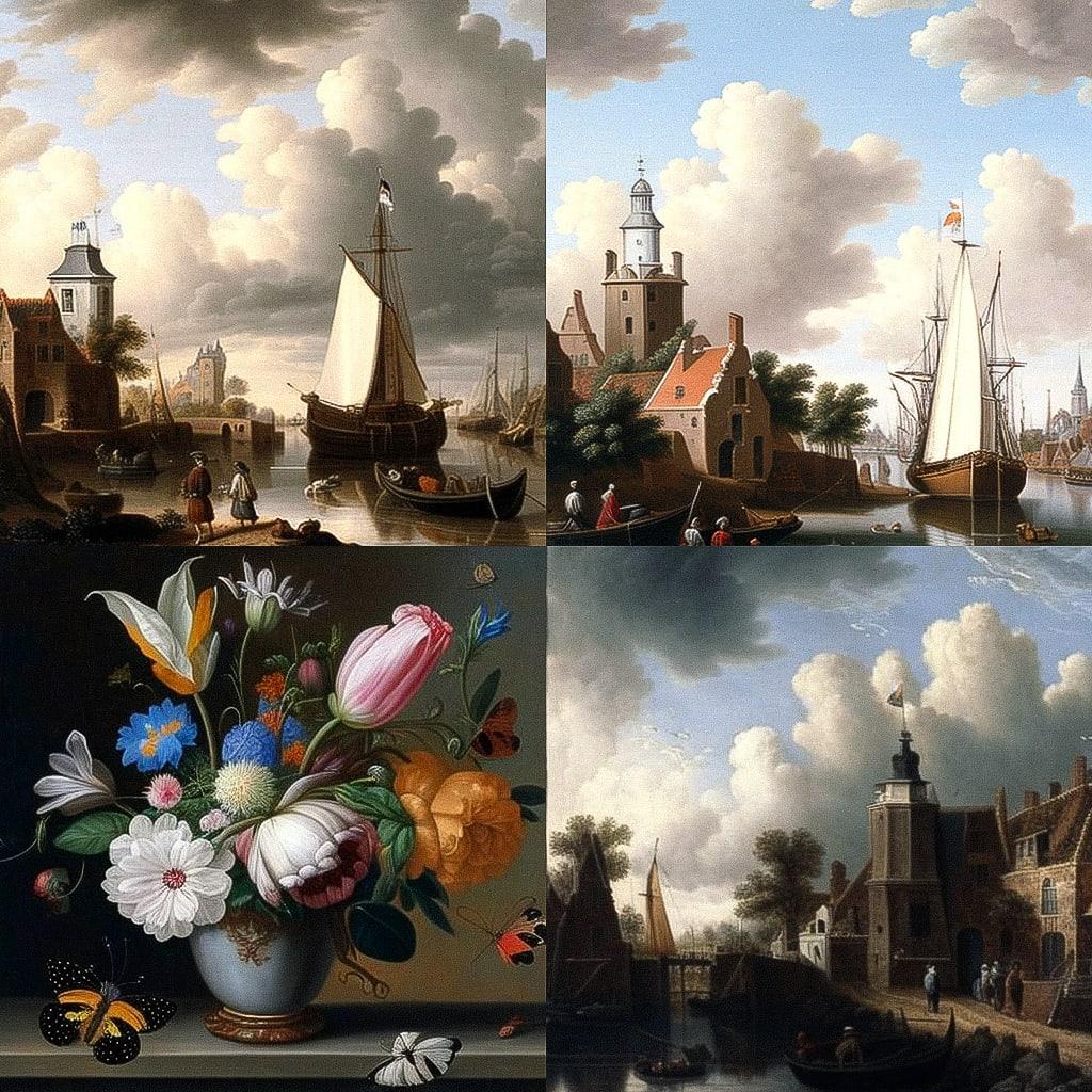 Nicolaes van Verendael style, Midjourney V4, render 1 of 4