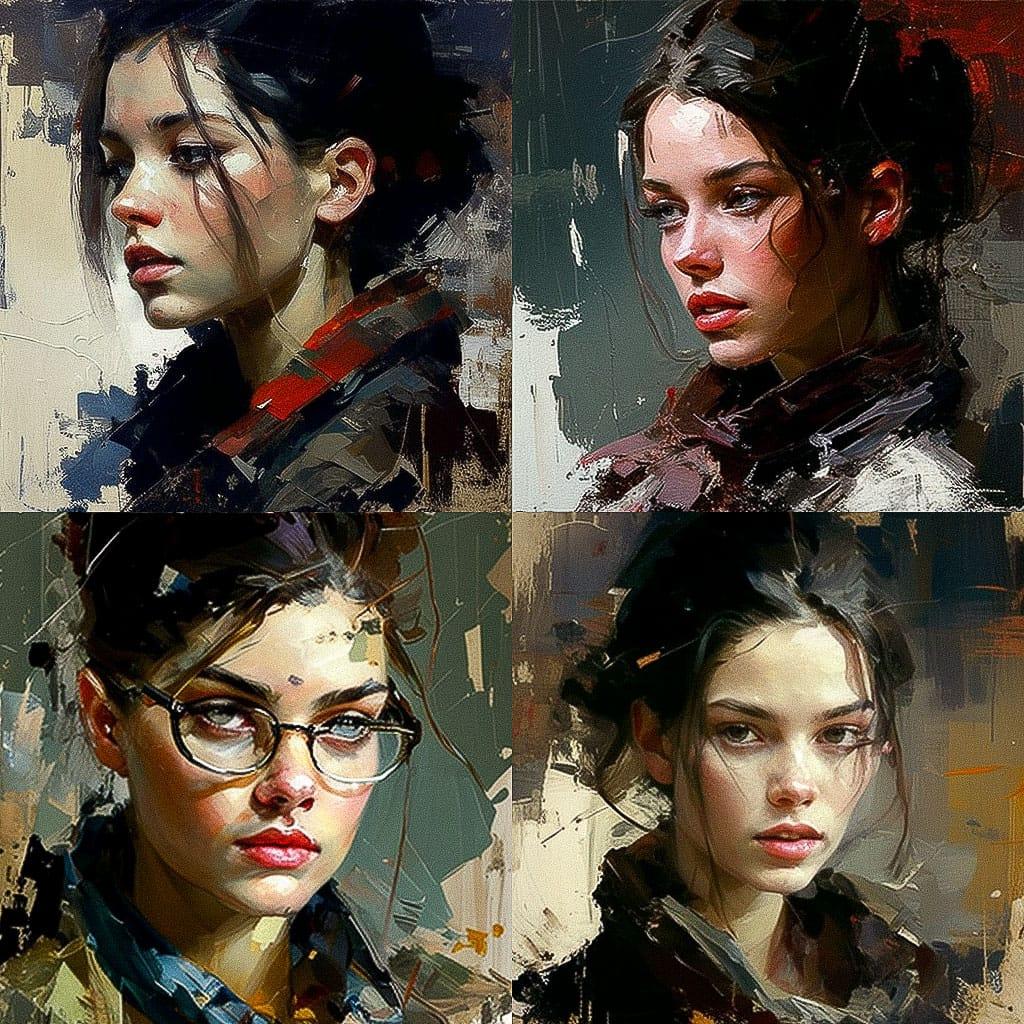 Nicolai Fechin style, Midjourney V4, render 1 of 4