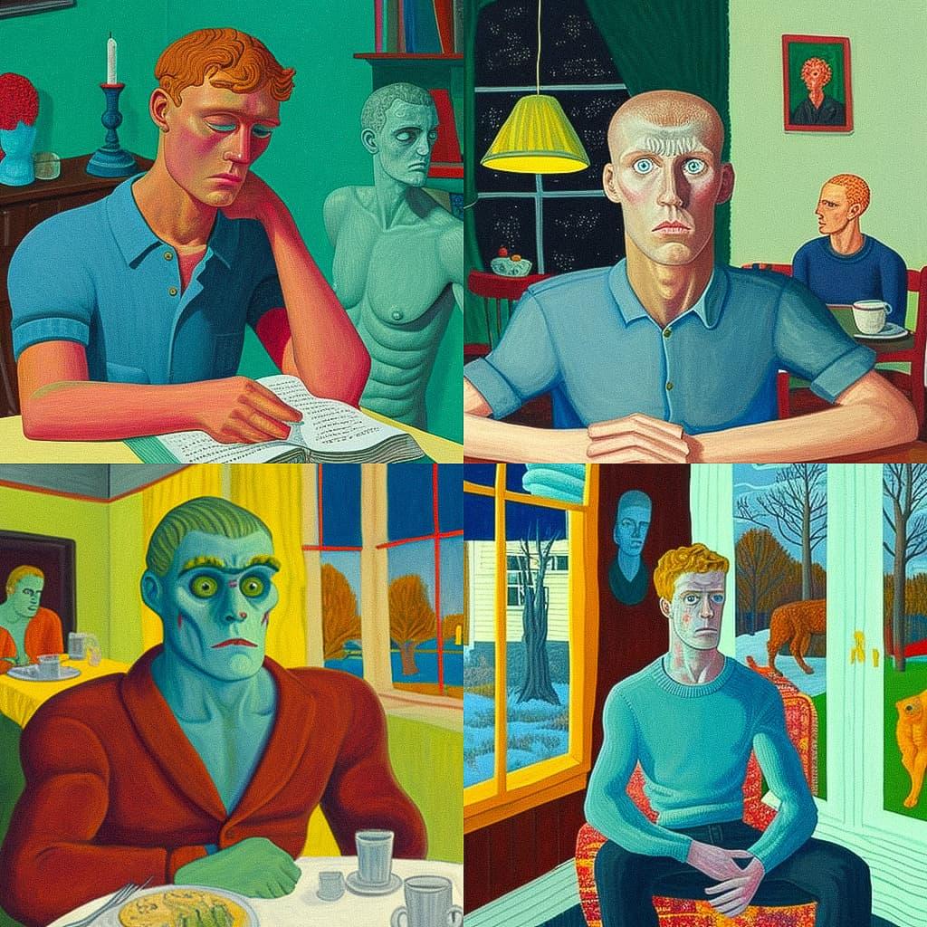 Nicole Eisenman style, Midjourney V4, render 1 of 4
