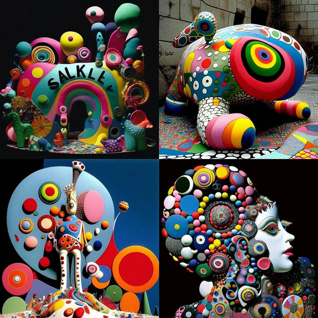 Niki de Saint Phalle style, Midjourney V4, render 1 of 4