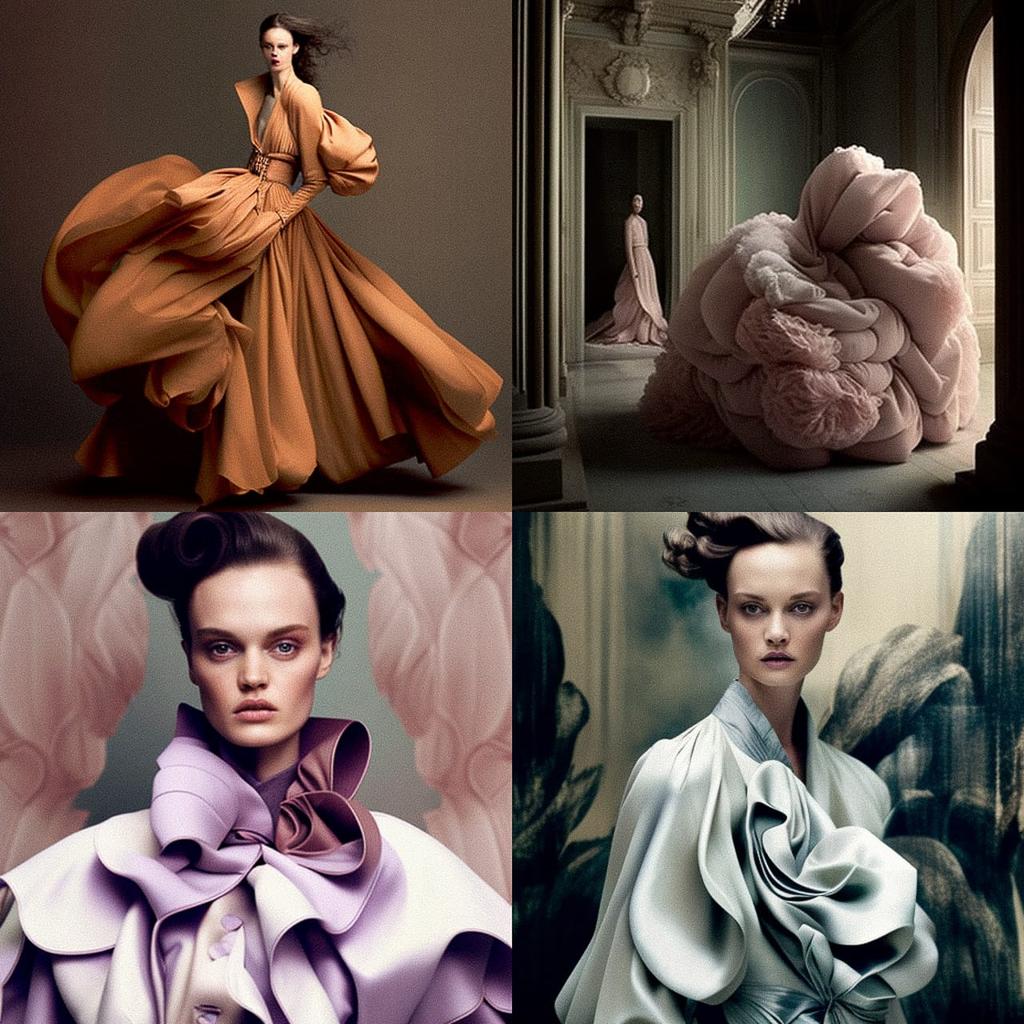 Nina Ricci style, Midjourney V4, render 1 of 4