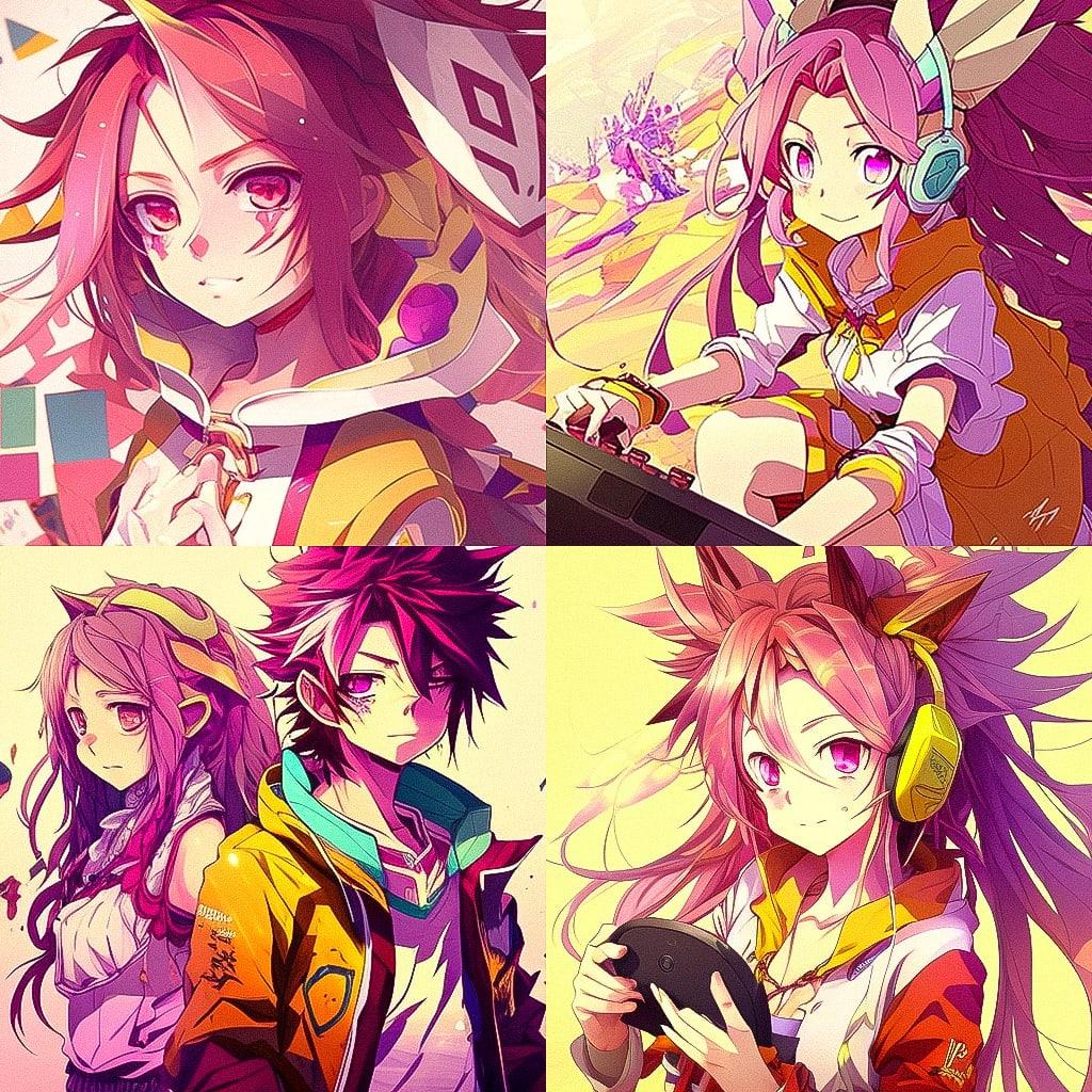 No Game No Life style, Midjourney V4, render 1 of 4
