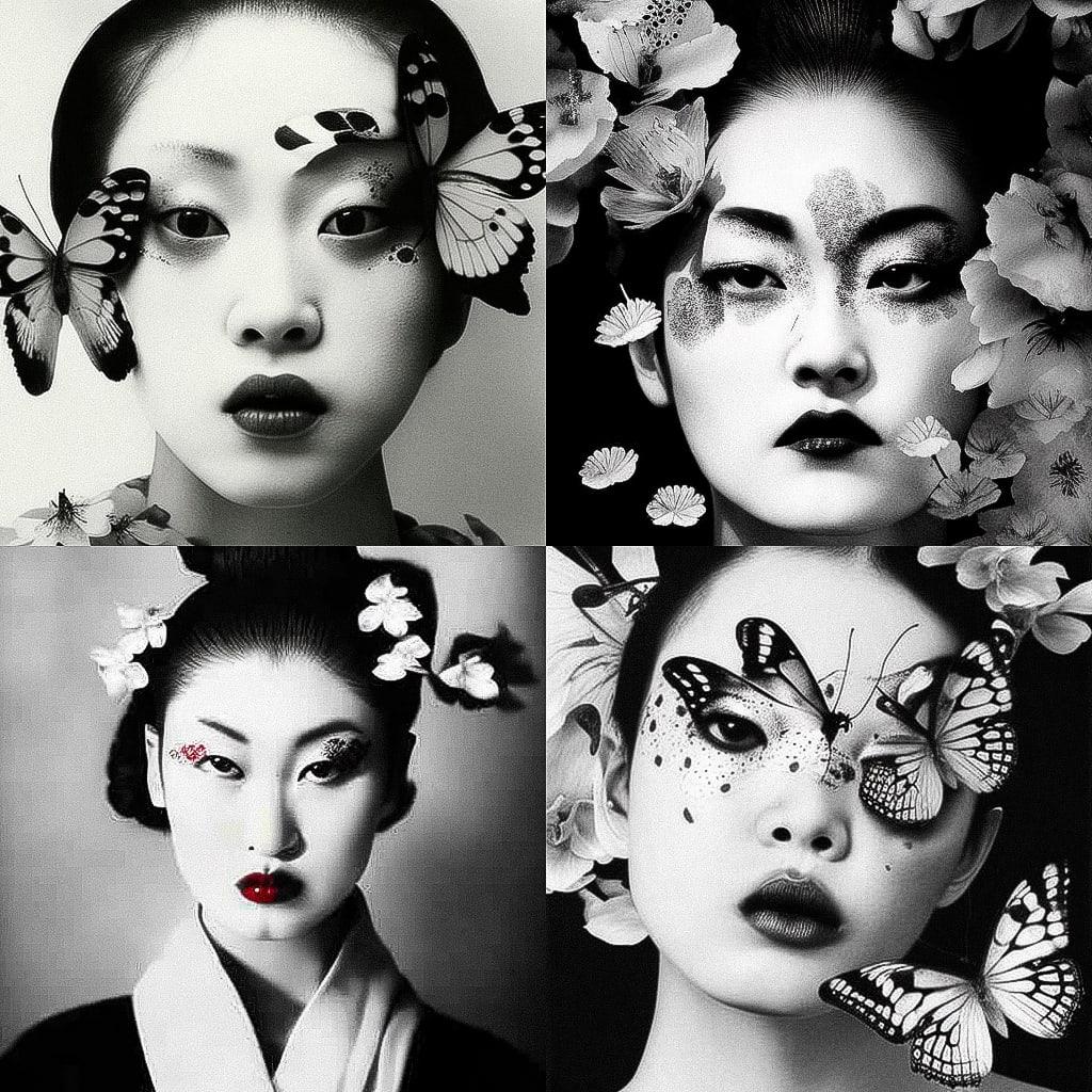 Nobuyoshi Araki style, Midjourney V4, render 1 of 4