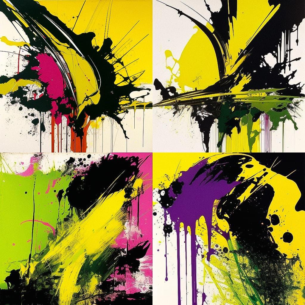 Norman Bluhm style, Midjourney V4, render 1 of 4