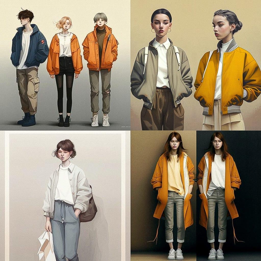 Normcore fashion style, Midjourney V4, render 1 of 4