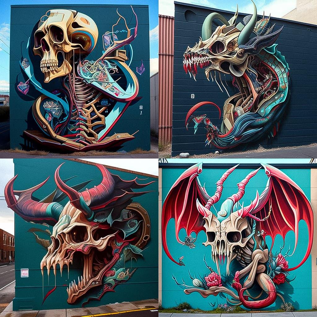 Nychos style, Midjourney V4, render 1 of 4