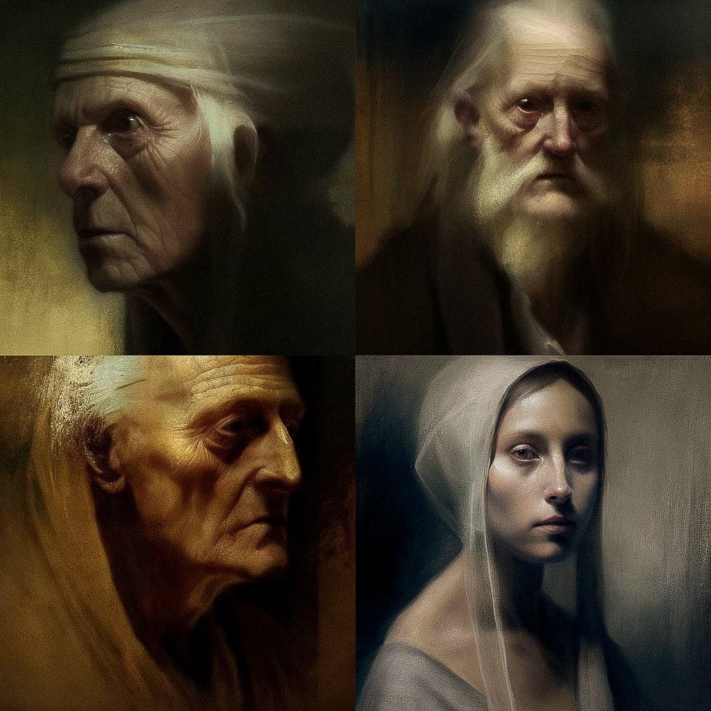 Odd Nerdrum style, Midjourney V4, render 1 of 4