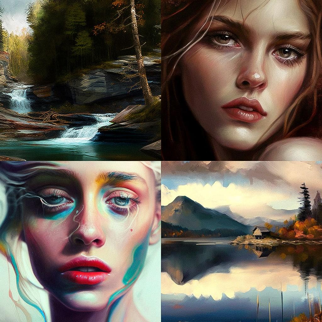 Oil paint style, Midjourney V4, render 1 of 4