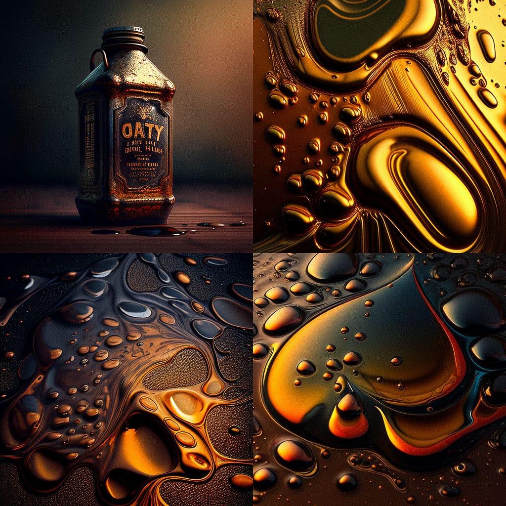 Oily texture style, Midjourney V4, render 1 of 4