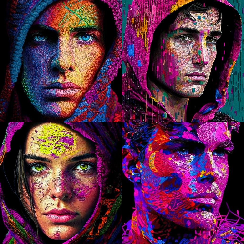 Olek style, Midjourney V4, render 1 of 4