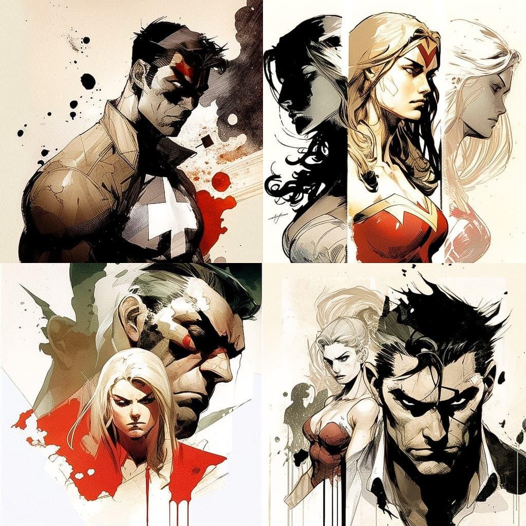 Olivier Coipel style, Midjourney V4, render 1 of 4