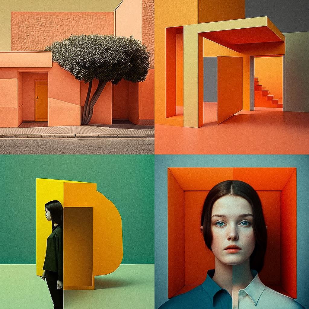 Olivier Mosset style, Midjourney V4, render 1 of 4