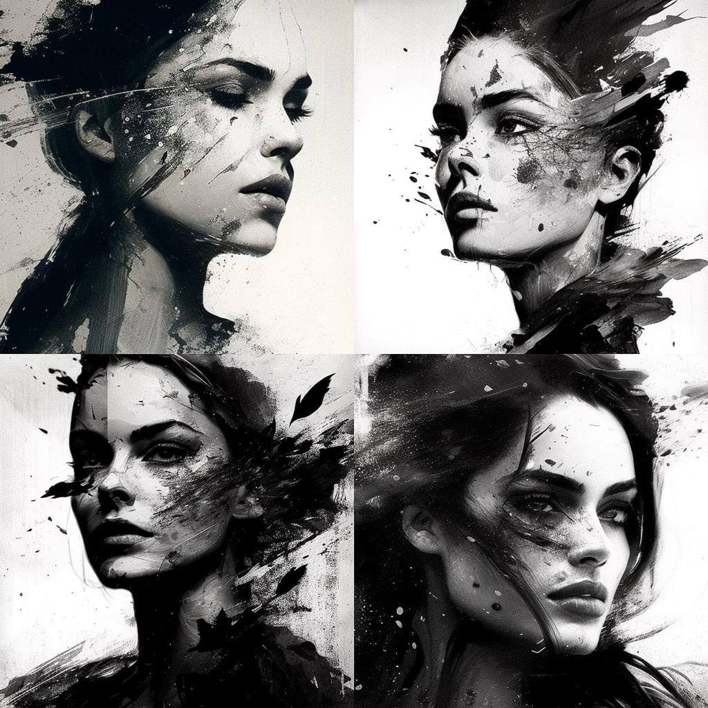 Omar Galliani style, Midjourney V4, render 1 of 4