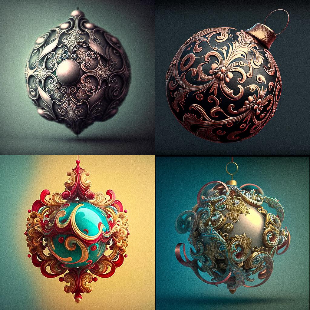 Ornament style, Midjourney V4, render 1 of 4