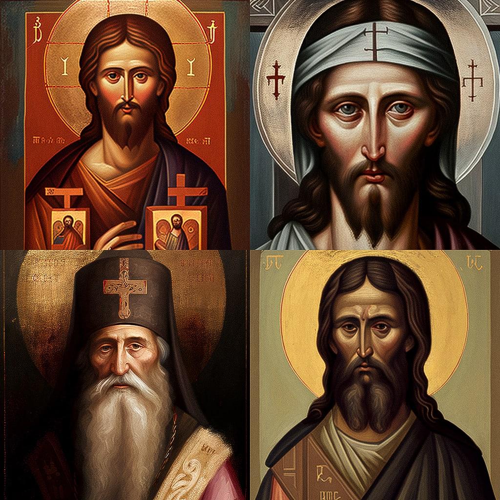 Orthodox icon style, Midjourney V4, render 1 of 4