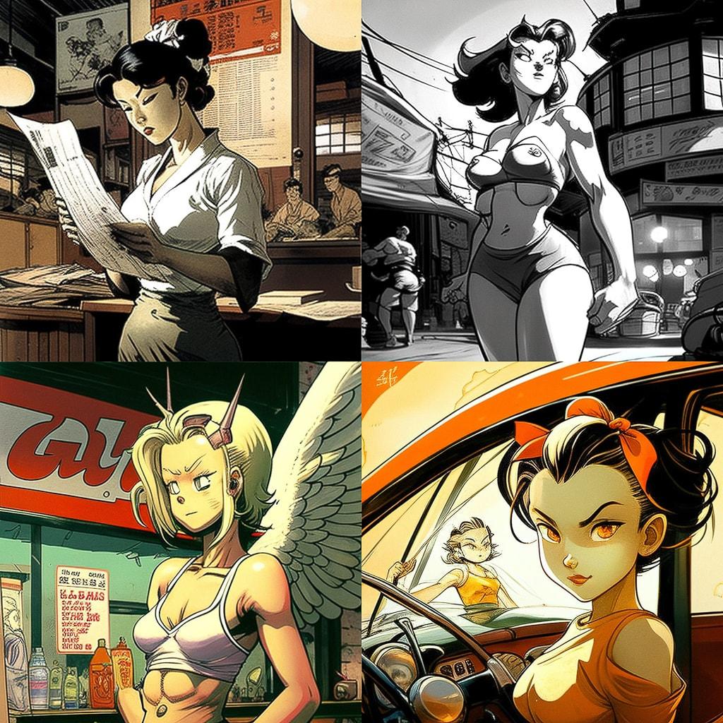 Osamu Tezuka style, Midjourney V4, render 1 of 4