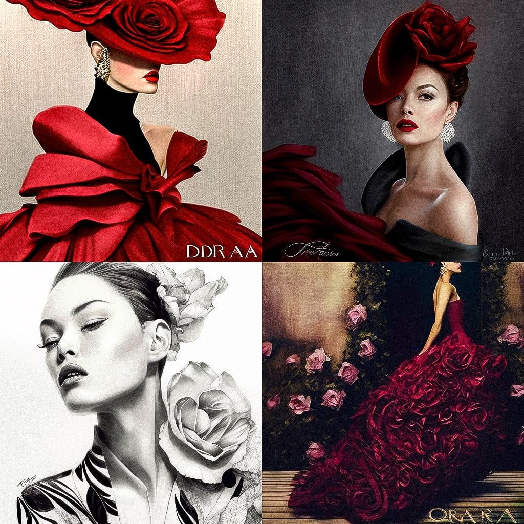 Oscar de la Renta style, Midjourney V4, render 1 of 4