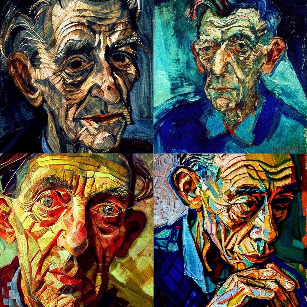 Oskar Kokoschka style, Midjourney V4, render 1 of 4