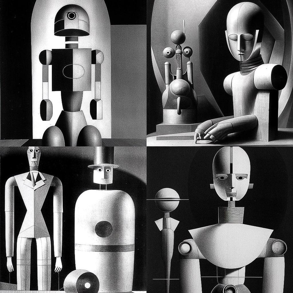 Oskar Schlemmer style, Midjourney V4, render 1 of 4