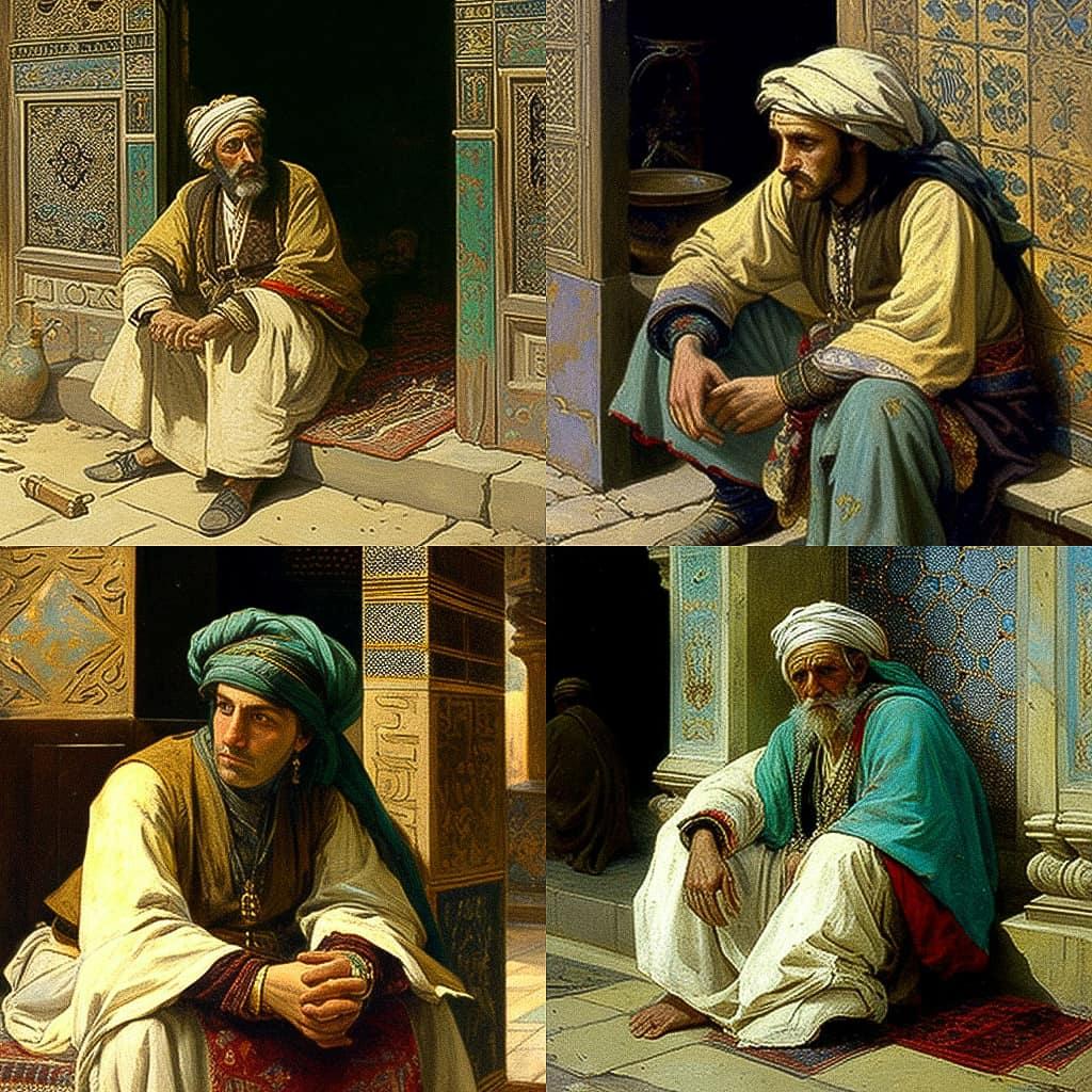 Osman Hamdi Bey style, Midjourney V4, render 1 of 4