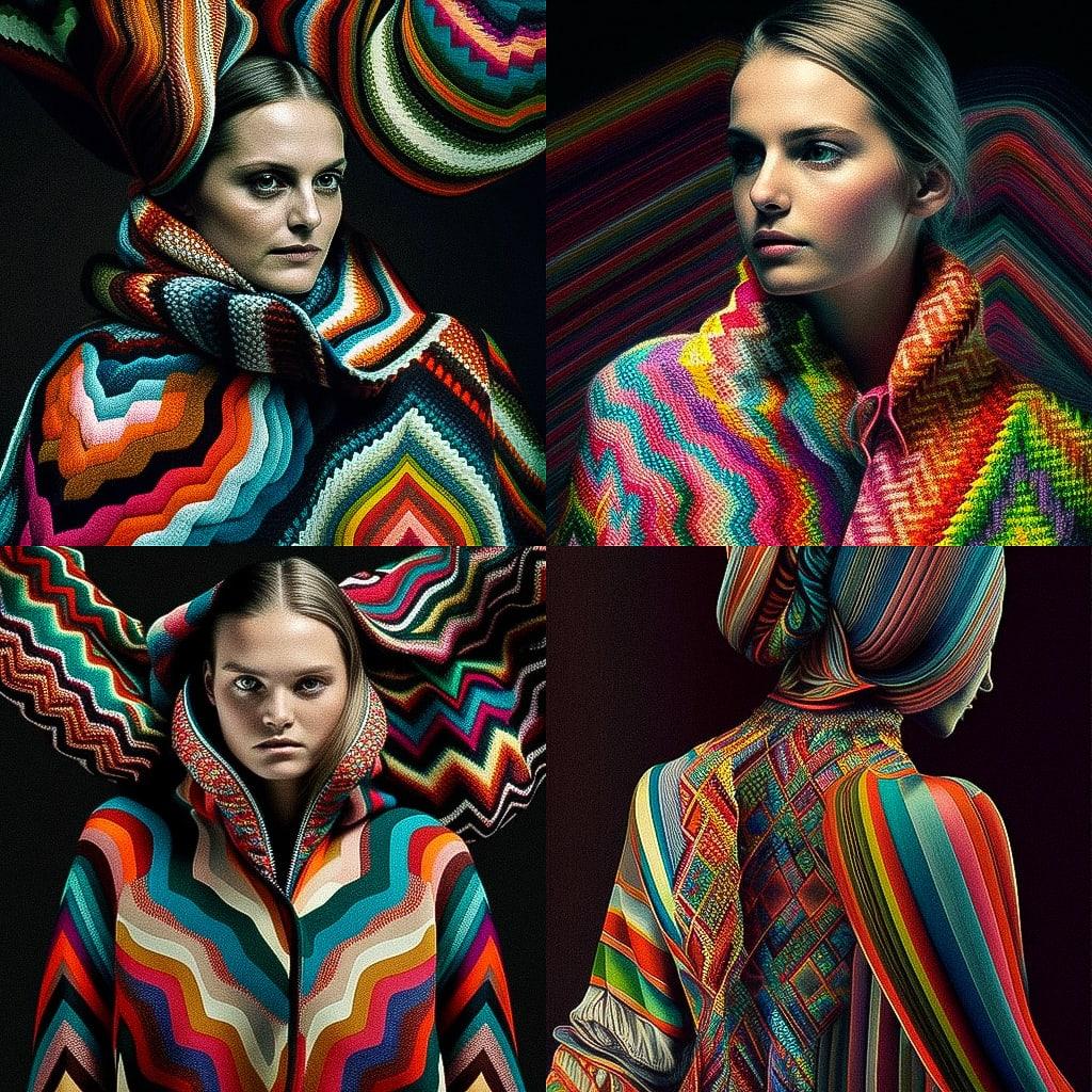 Ottavio Missoni style, Midjourney V4, render 1 of 4