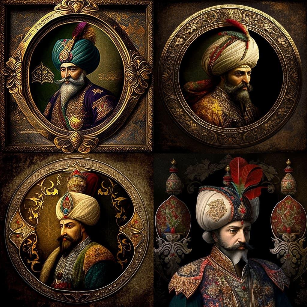 Ottoman art style, Midjourney V4, render 1 of 4