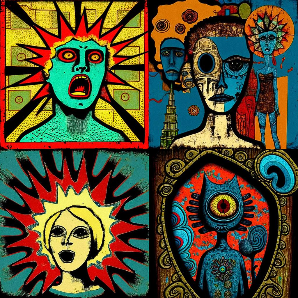 Outsider art style, Midjourney V4, render 1 of 4