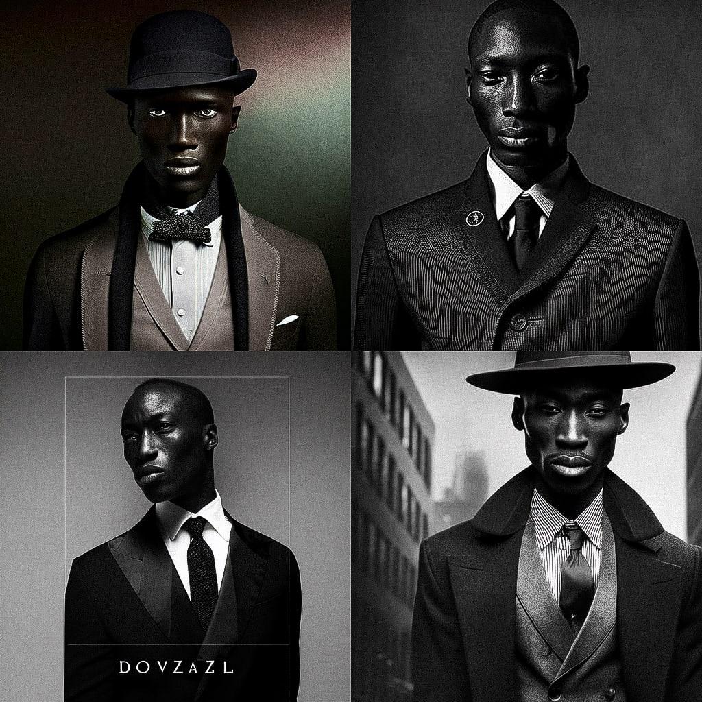 Ozwald Boateng style, Midjourney V4, render 1 of 4
